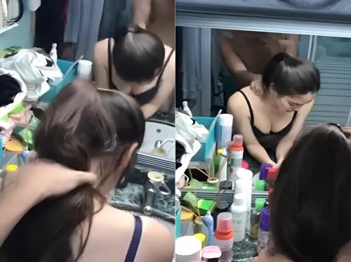 Istri tercinta sudah terlalu lama memakai riasan dan suaminya sudah doggy